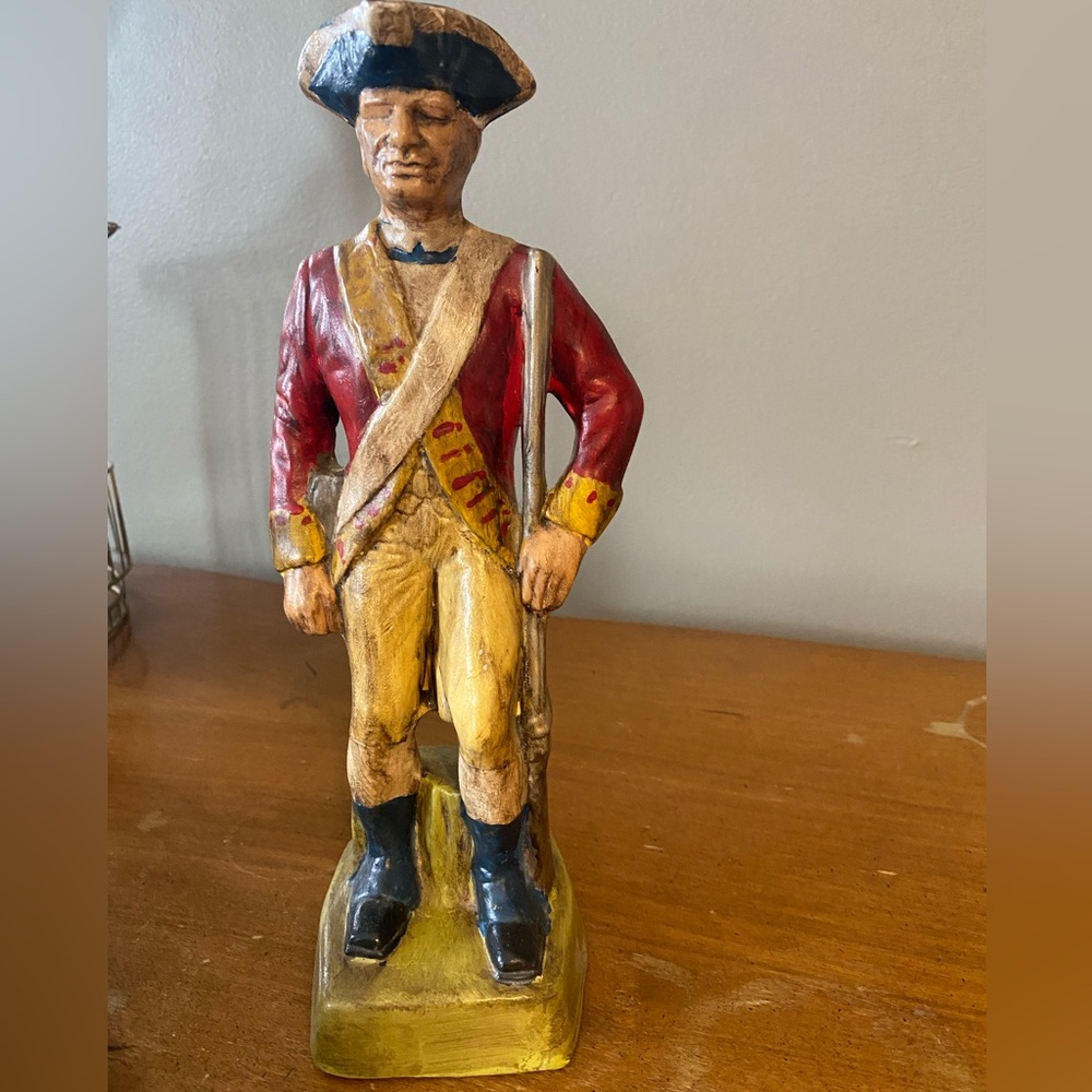 Vintage Hand Painted Ceramic British Red Coat Militiaman, Dated 1973
